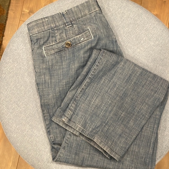 Meyer Hosen light blue stretchy  denim zip/slide clasp jeans with lined pockets - Picture 12 of 15